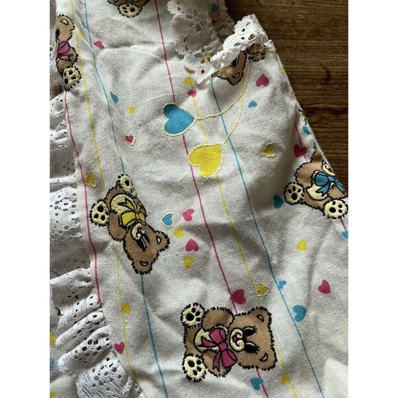 Vintage 80’s Valerie's Of MIAMI Baby Toddler Ruffle Teddy Bear Hooded Vest 3T - Picture 2 of 7